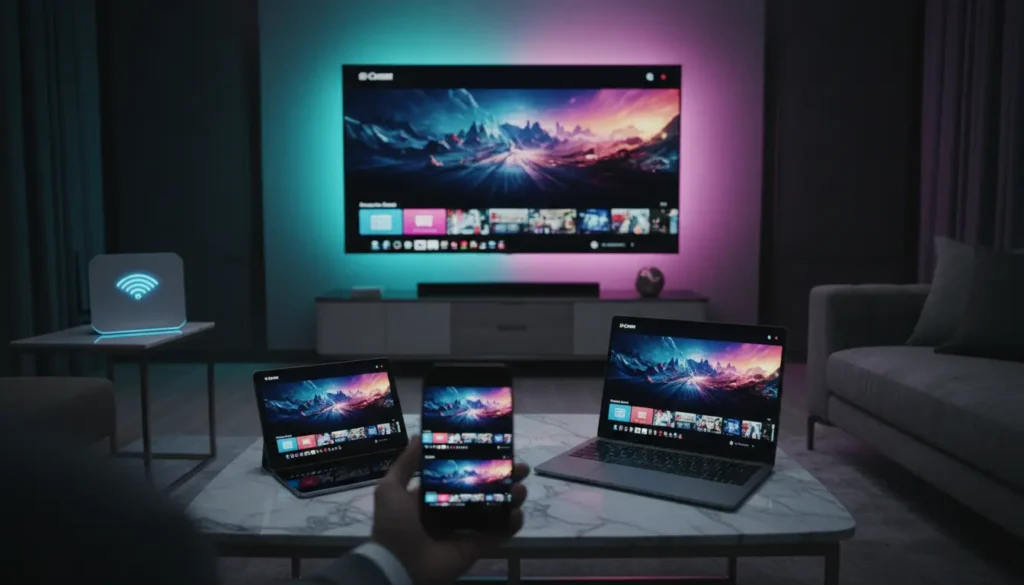 مشاهدة IPTV على التلفزيون والهاتف والتابلت والكمبيوتر في نفس الوقت