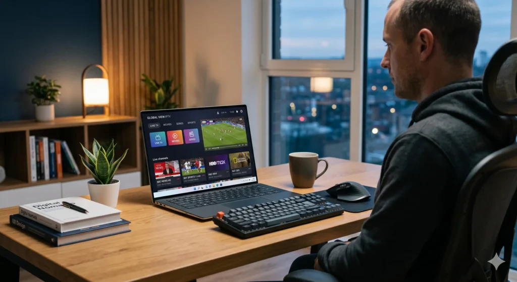 تشغيل IPTV على Windows 11 عبر كمبيوتر بواجهة تطبيق حديثة ومنظمة