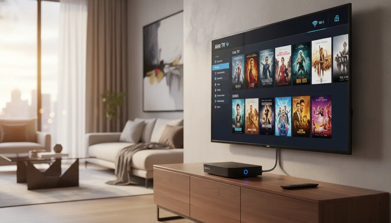 تشغيل IPTV على رسيفر اندرويد عبر تطبيق IPTV على شاشة تلفاز ذكي