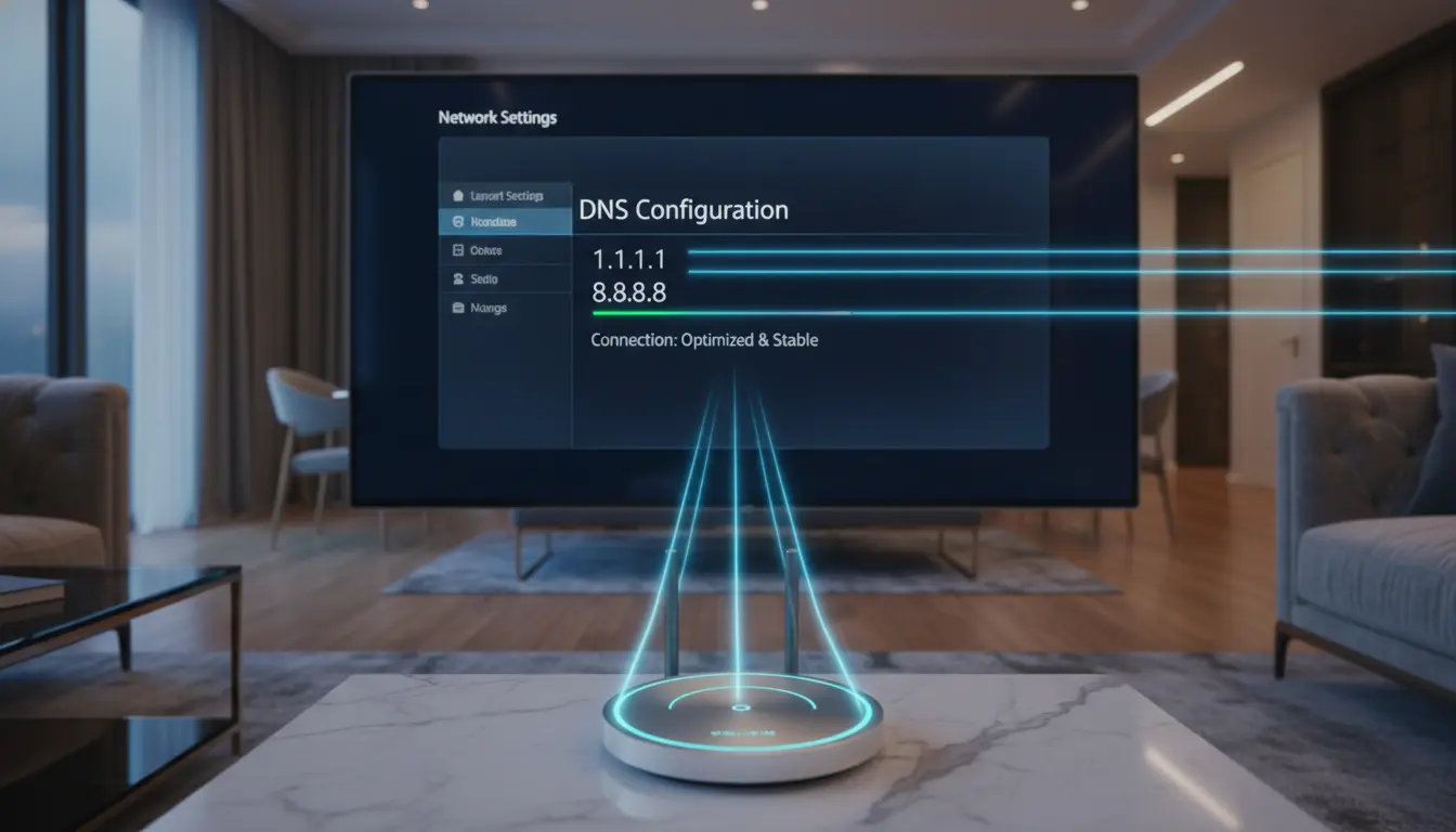 تغيير DNS للـ IPTV لتحسين السرعة والثبات على تلفاز ذكي وجهاز بث حديث
